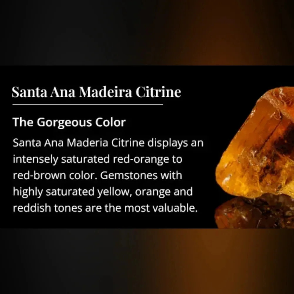 Madeira Citrine & White Zircon Dangle Earrings - Picture 7 of 7